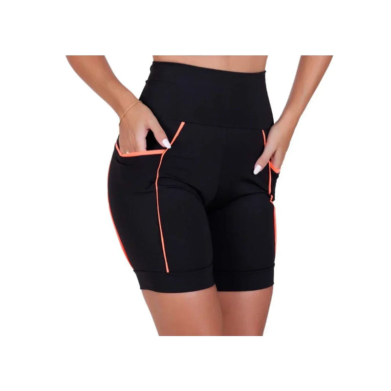 Kit com 3 Bermudas Fitness Cós Alto com Bolsos Profundos
