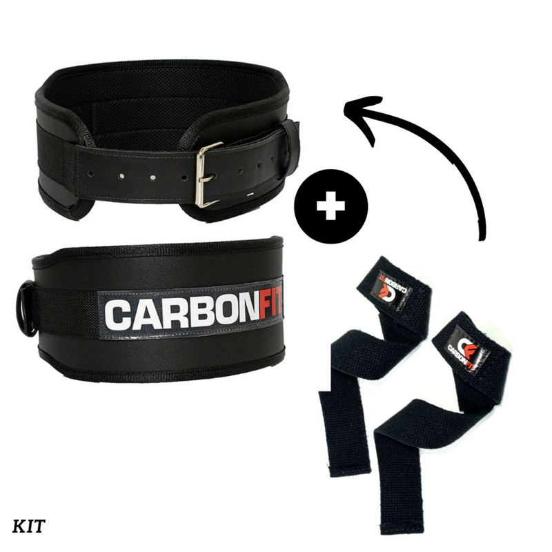 Cinturão + Strap Fita Kit Academia Musculação Crossfit