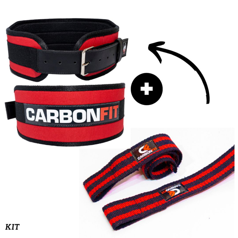 Cinturão + Strap Fita Kit Academia Musculação Crossfit