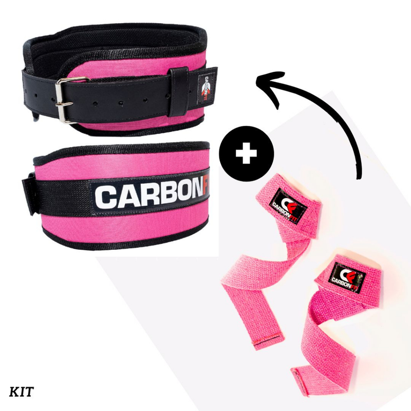 Cinturão + Strap Fita Kit Academia Musculação Crossfit