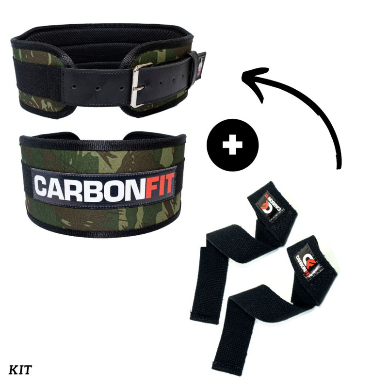 Cinturão + Strap Fita Kit Academia Musculação Crossfit