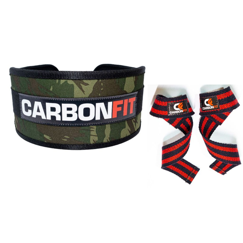 Cinturão + Strap Fita Kit Academia Musculação Crossfit
