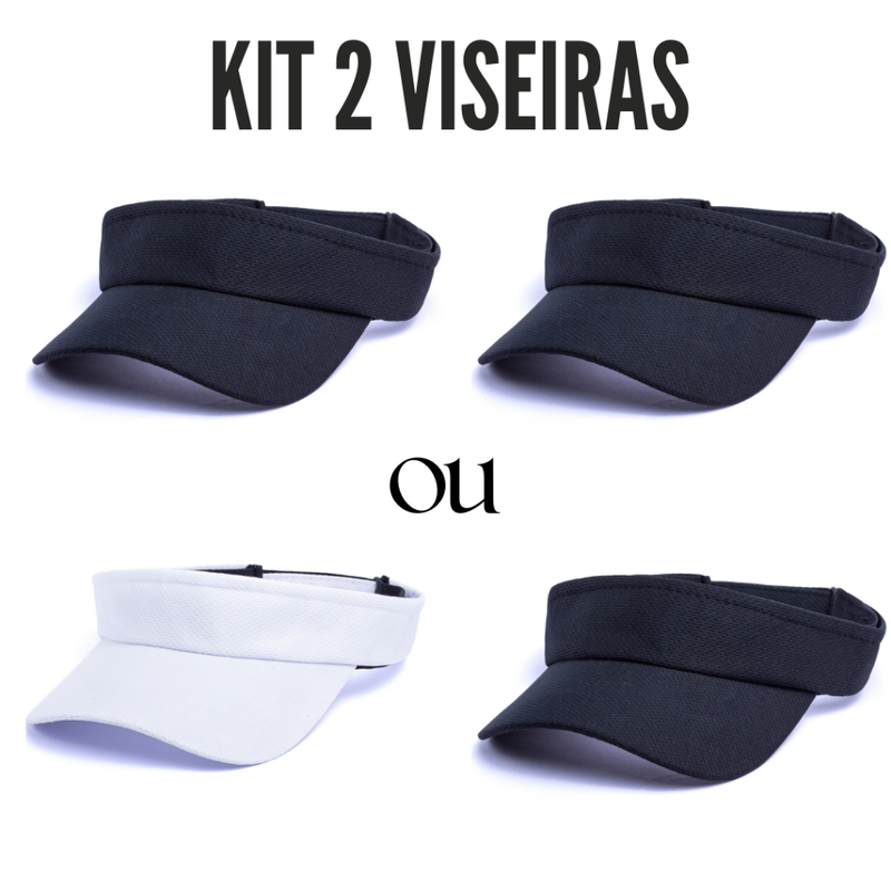 Kit 2 Viseiras Proteção UV Esportiva Ajustável