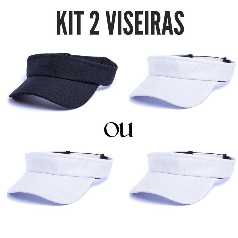 Kit 2 Viseiras Proteção UV Esportiva Ajustável