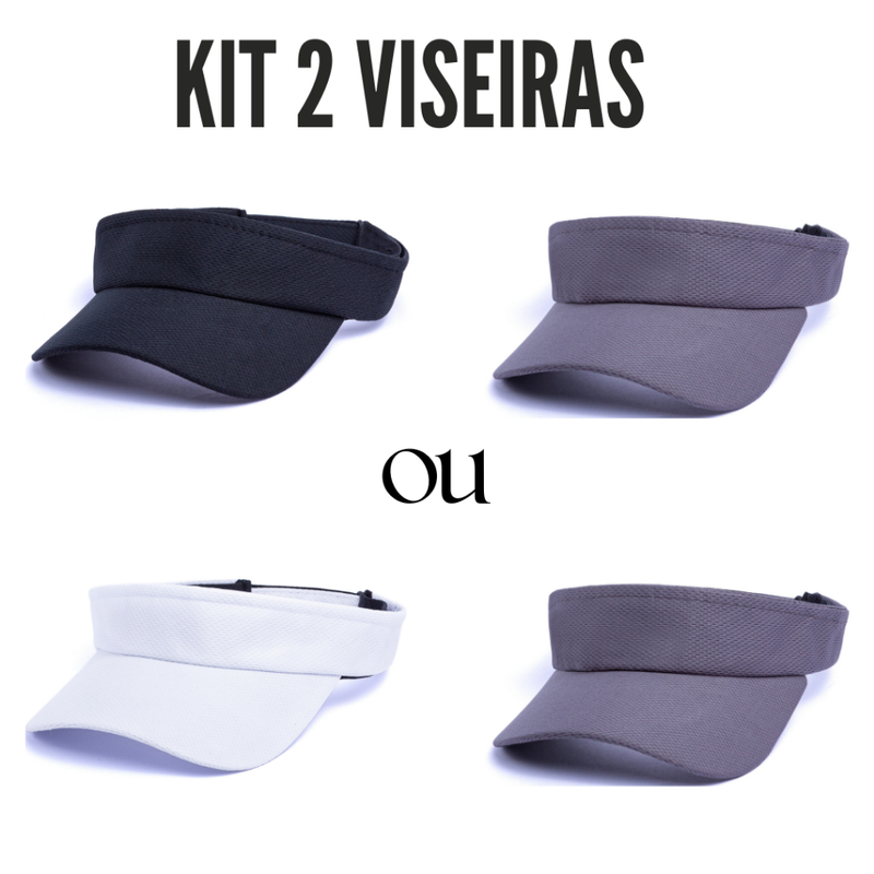 Kit 2 Viseiras Proteção UV Esportiva Ajustável