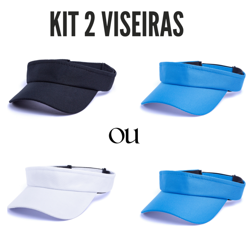 Kit 2 Viseiras Proteção UV Esportiva Ajustável