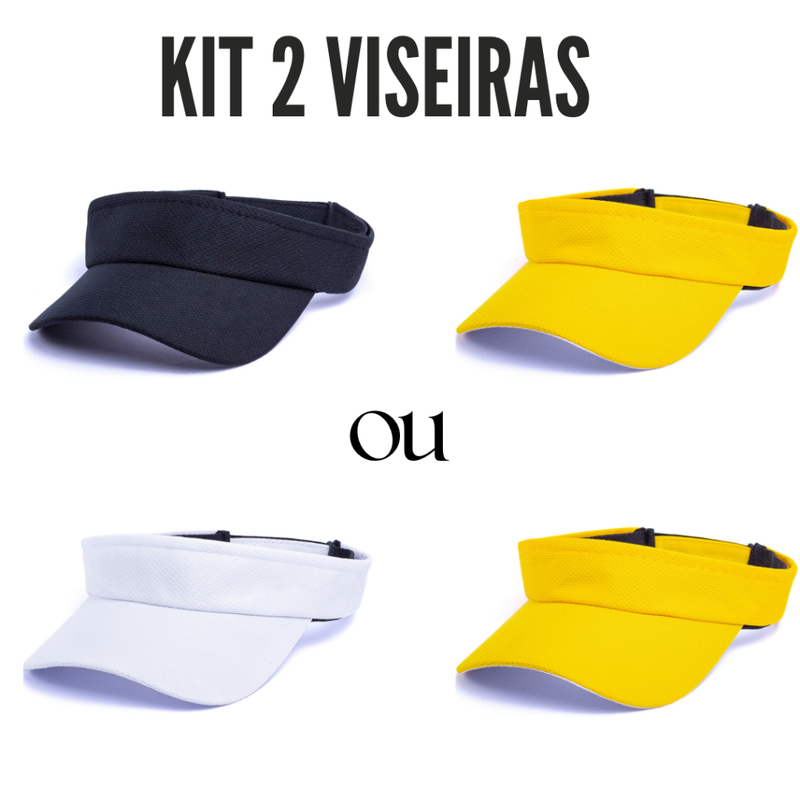 Kit 2 Viseiras Proteção UV Esportiva Ajustável