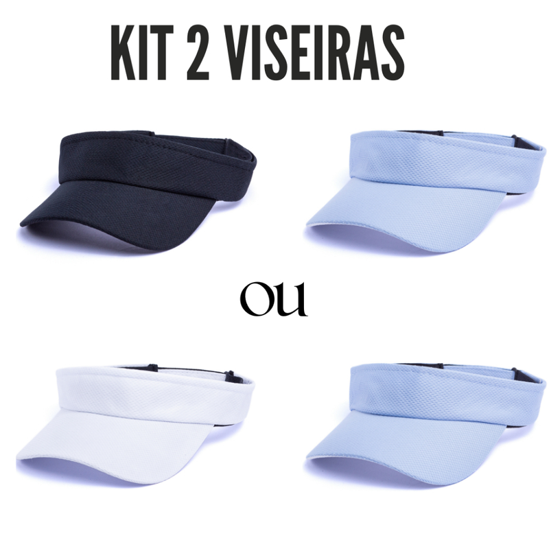 Kit 2 Viseiras Proteção UV Esportiva Ajustável