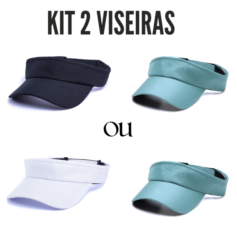 Kit 2 Viseiras Proteção UV Esportiva Ajustável