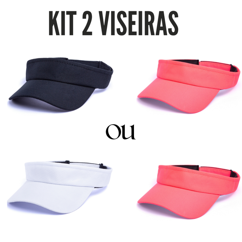 Kit 2 Viseiras Proteção UV Esportiva Ajustável