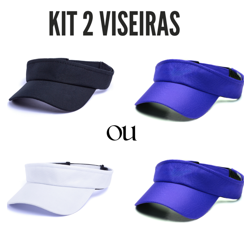 Kit 2 Viseiras Proteção UV Esportiva Ajustável