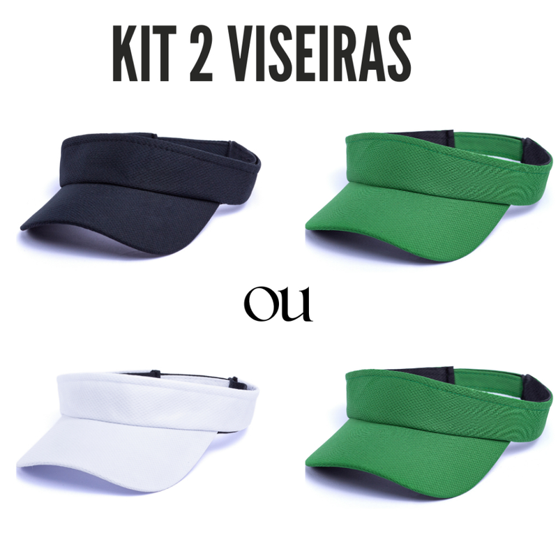 Kit 2 Viseiras Proteção UV Esportiva Ajustável