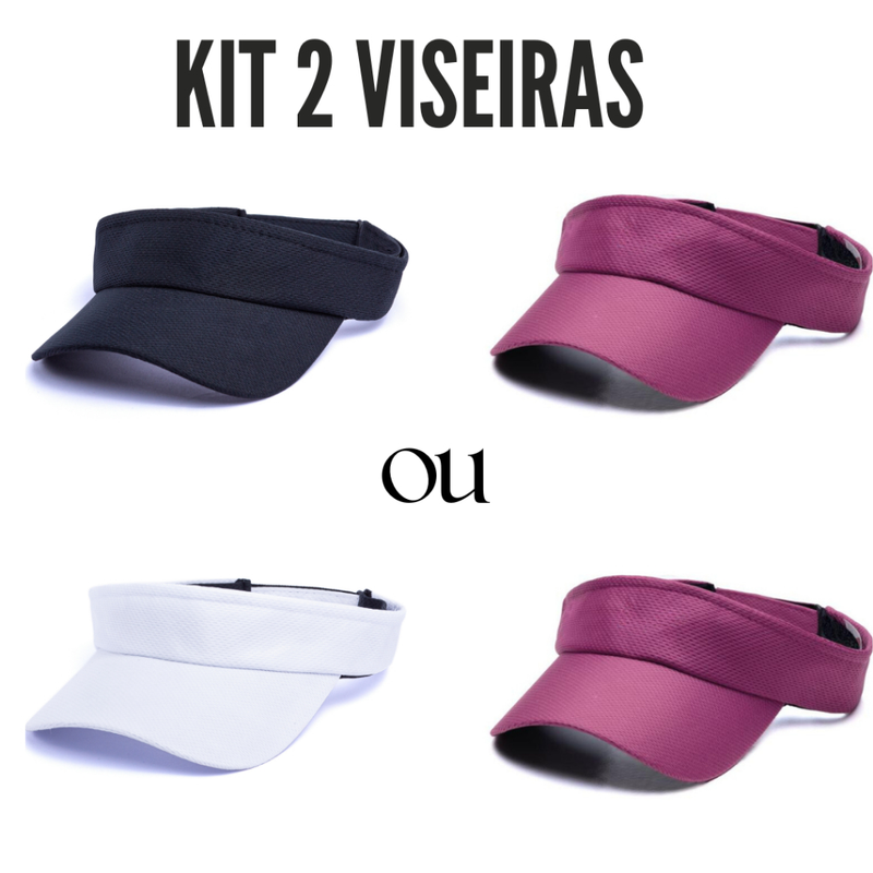 Kit 2 Viseiras Proteção UV Esportiva Ajustável