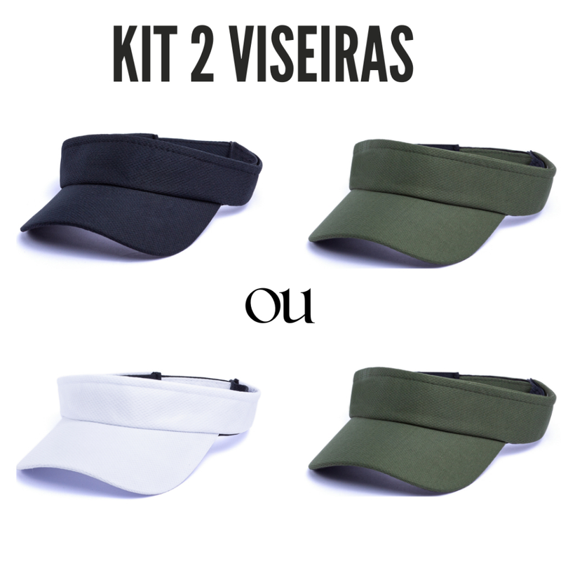 Kit 2 Viseiras Proteção UV Esportiva Ajustável