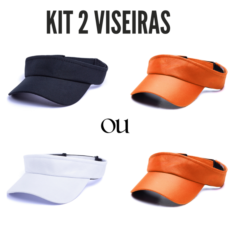 Kit 2 Viseiras Proteção UV Esportiva Ajustável