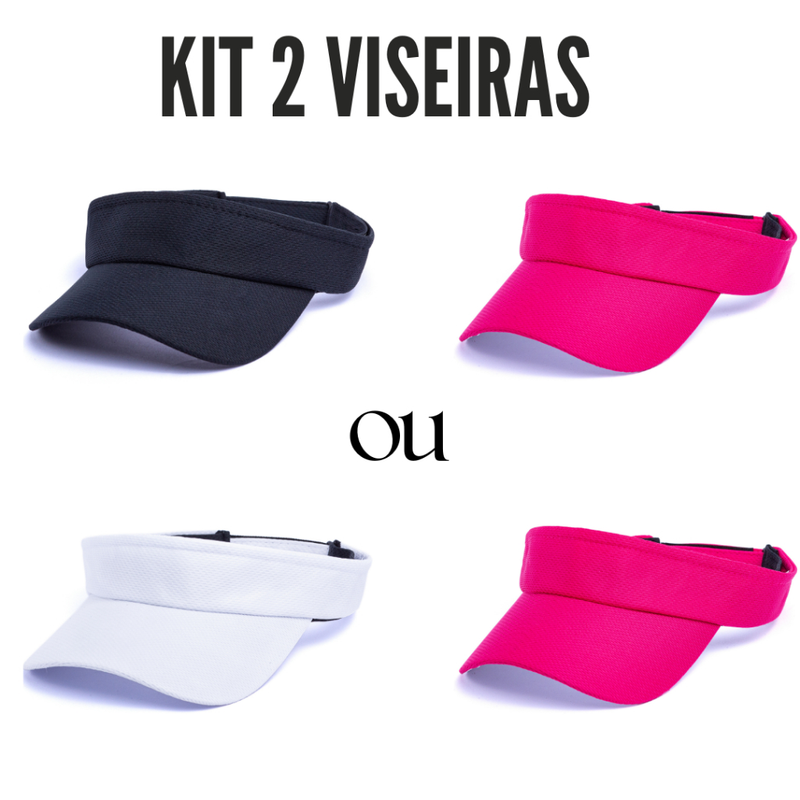 Kit 2 Viseiras Proteção UV Esportiva Ajustável