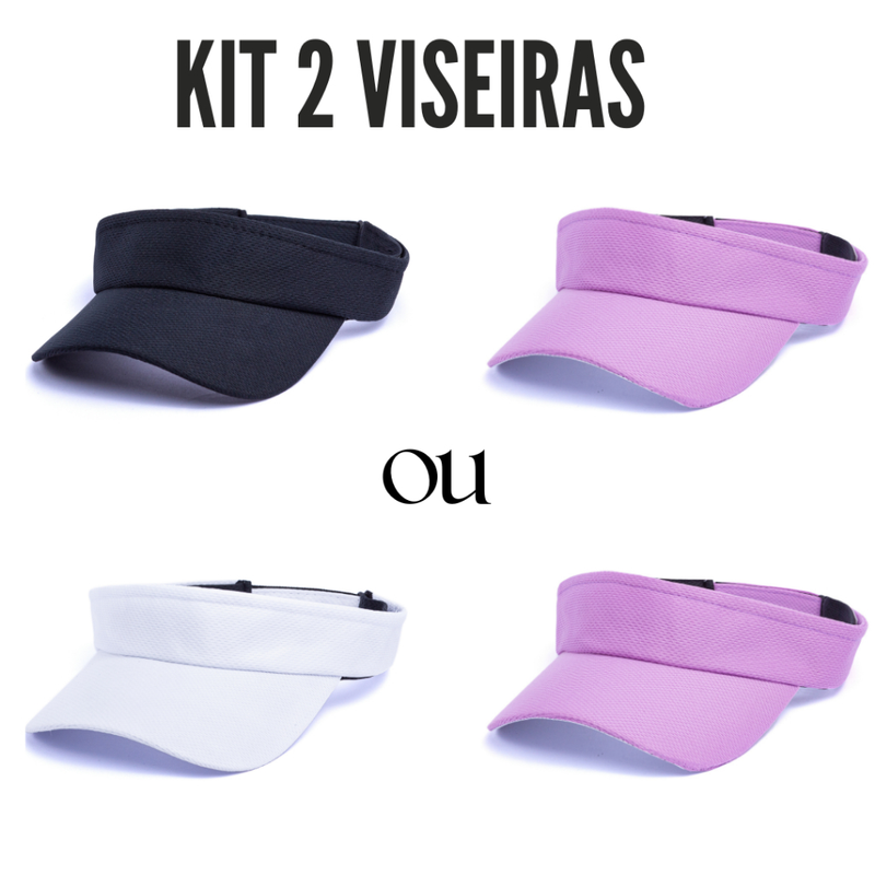 Kit 2 Viseiras Proteção UV Esportiva Ajustável