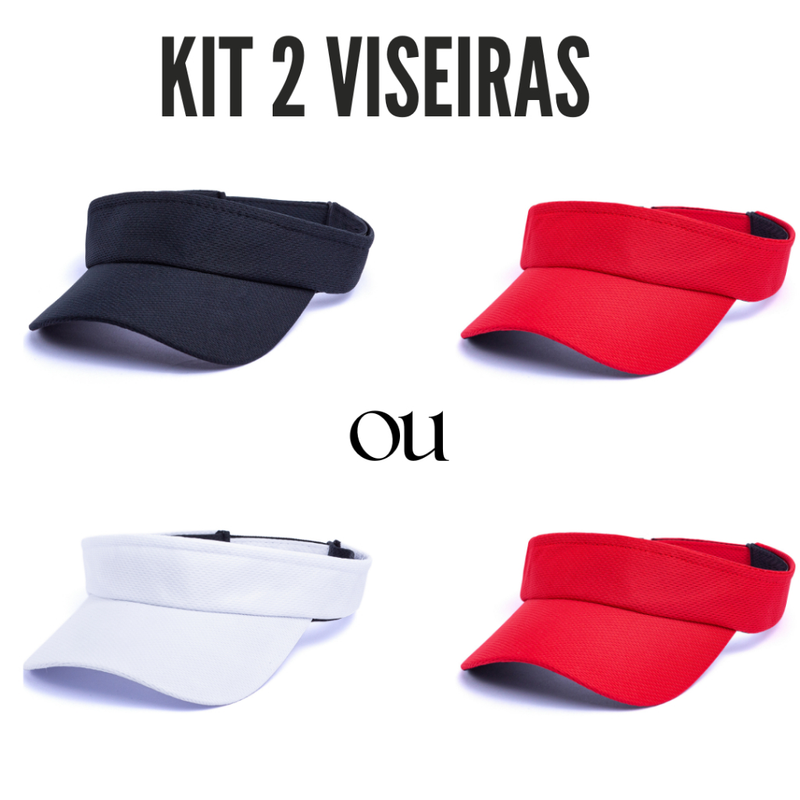 Kit 2 Viseiras Proteção UV Esportiva Ajustável