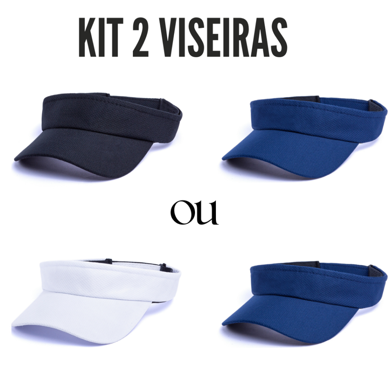 Kit 2 Viseiras Proteção UV Esportiva Ajustável