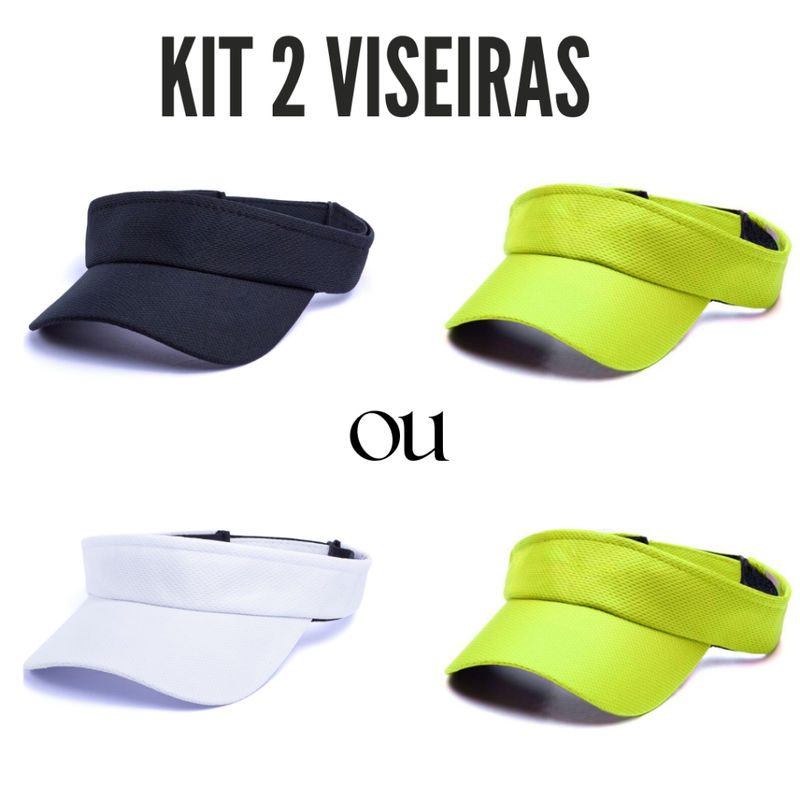 Kit 2 Viseiras Proteção UV Esportiva Ajustável