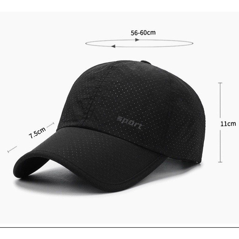 Boné Tactel Casual Respirável Baseball Secagem Rapido Spring Summer New Handsome Outdoor Sports